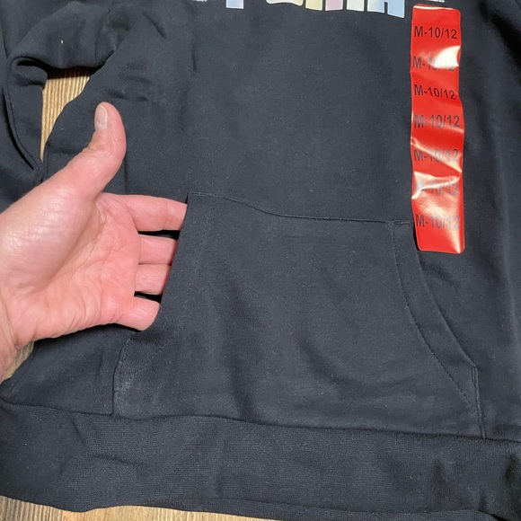 Girl Black Puma Hoodie - Picture 2 of 6